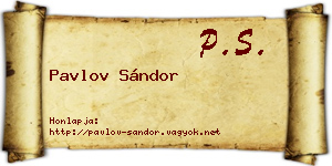 Pavlov Sándor névjegykártya