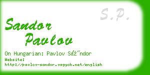 sandor pavlov business card